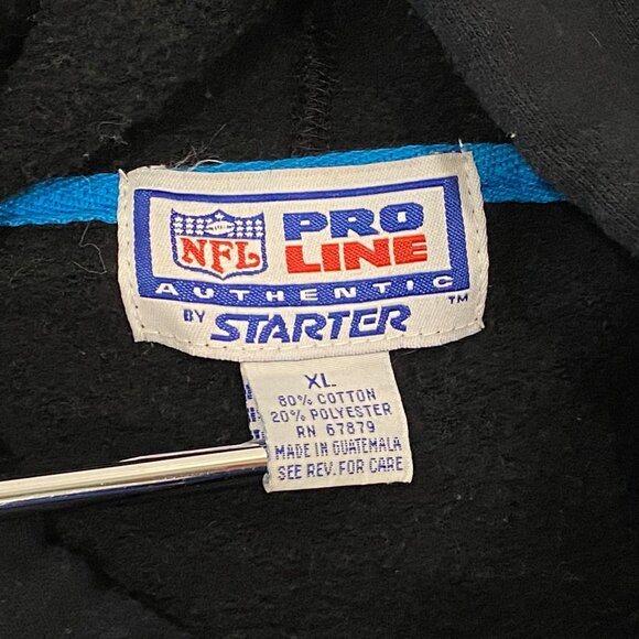 90s NFL Carolina Panthers Pro Line Starter Hoodie Sweatshirt Mens XL Black - Picture 5 of 5